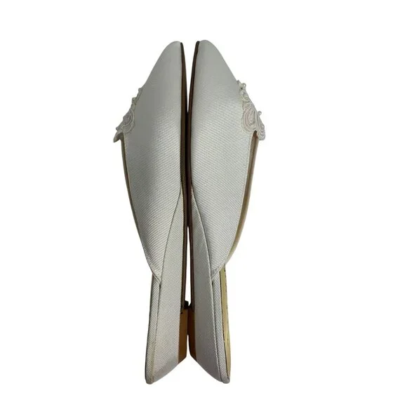 Port Of Naples Womens Ivory Slip-On Embroidered Mules Made In Italy Size 10B - Picture 3 of 9